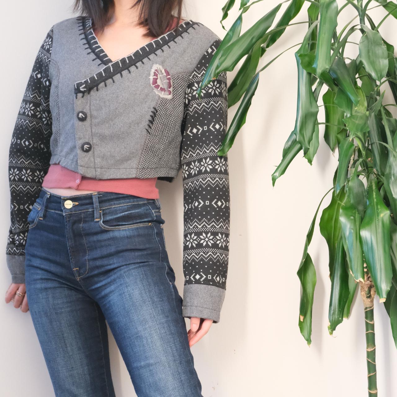 Rare vintage cropped wool mix blazer jacket OneCatBoutique